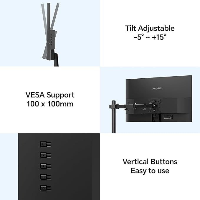 KOORUI 27 Inch Monitor, Full HD 1080P 100Hz Computer Monitor, IPS Display - Image 10