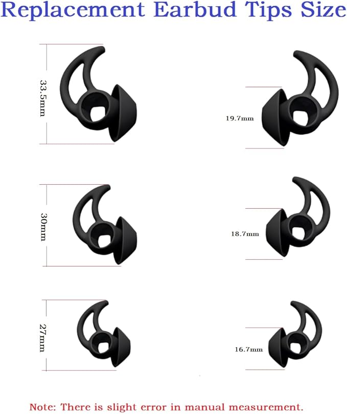 Silicone Earbud Tips 3 Pairs, Medium Replacement Eartips, Soft Earbud Tips - Image 4