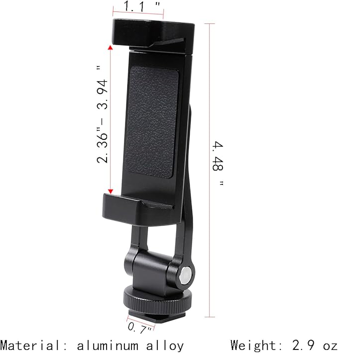 Aluminium Alloy Phone Tripod Mount, Universal Cell Phone Mount Adapter - Image 3