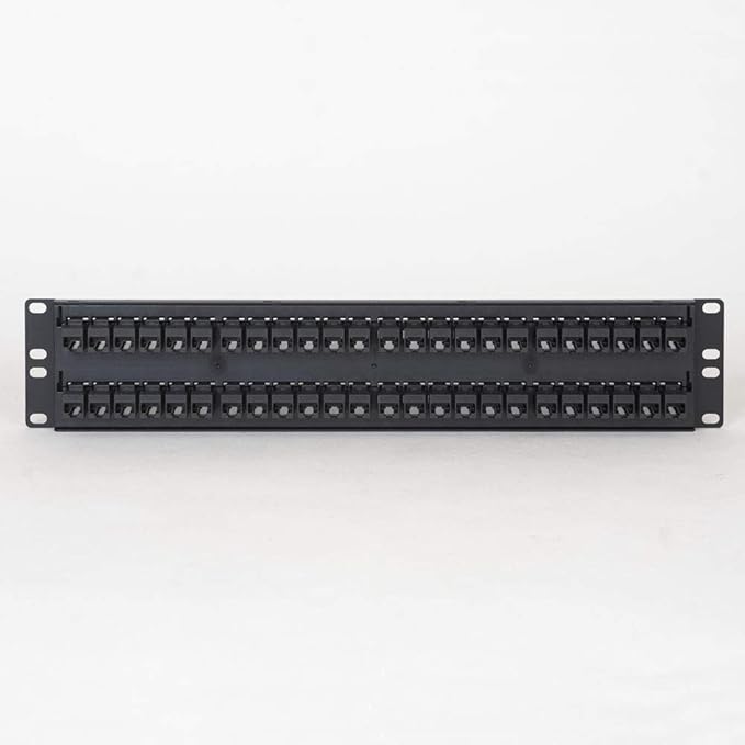 ICC CAT6 Feed-Through Patch Panel, 48 Port, 2U Rackmount, RJ45 Ethernet Patch - Image 5