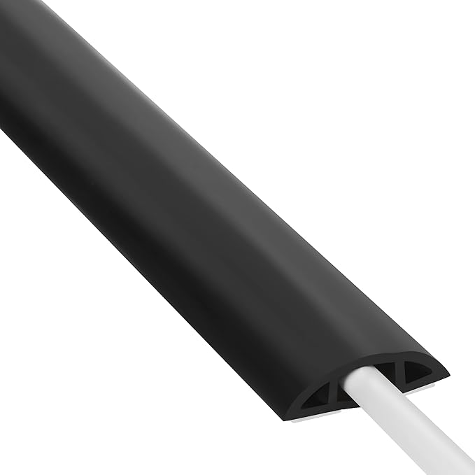 Floor Cord Cover 10ft, Cord Hider Floor Black, Floor Cable Management Prevent by ZhiYo