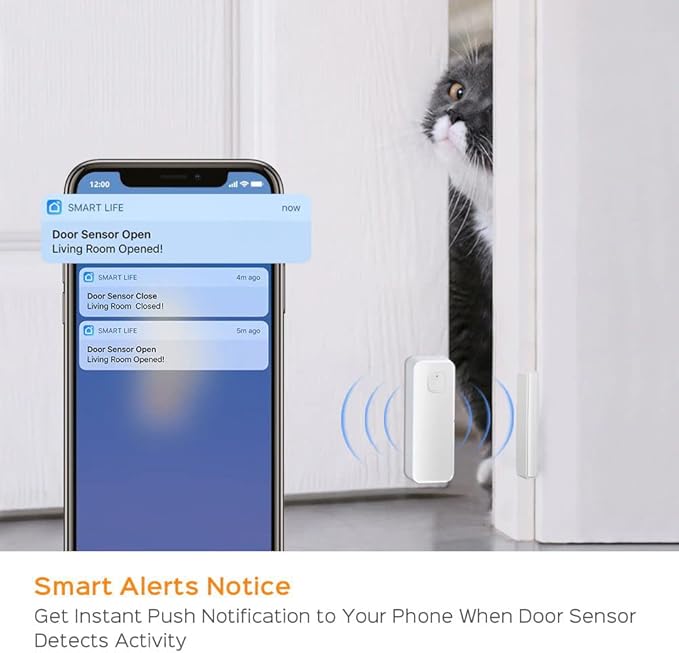 EVERSECU Tuya Smart WiFi Door Sensor Open/Close Detector App Notification - Image 2