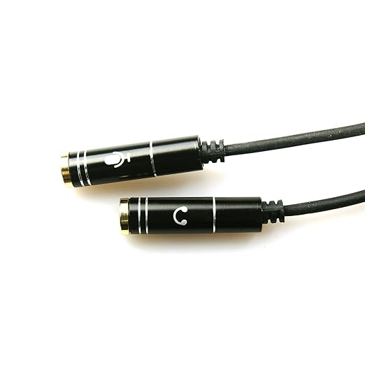 REXUS Black 3.5mm Y Splitter Stereo Audio Cable 4-Pole Male to 2 Female - Image 9