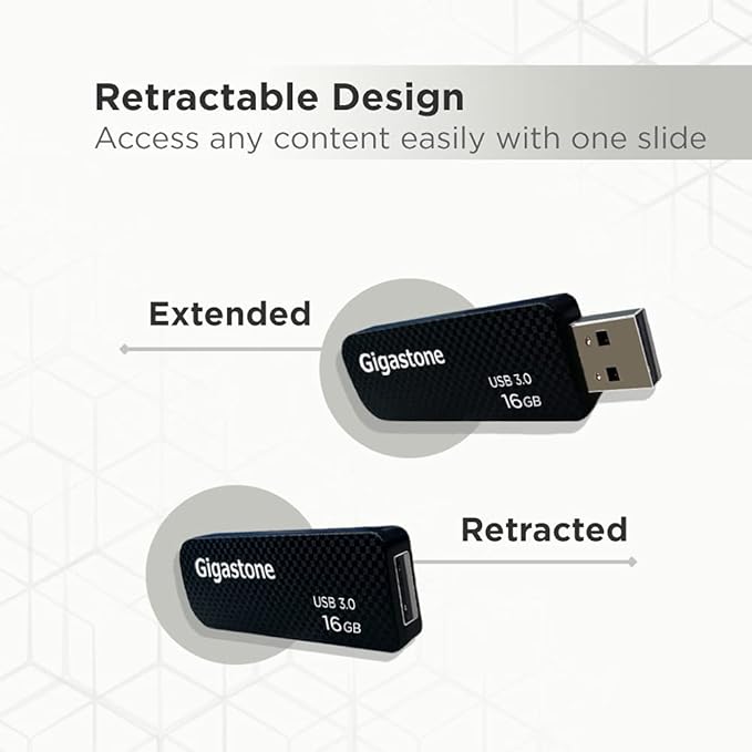 Gigastone Z30 16GB USB3.0 Flash Drive, Capless Retractable Design Pen Drive - Image 4