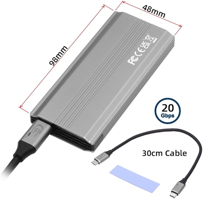 CY Type-C USB3.2 USB4 20Gbps to M-Key M.2 NGFF NVME SATA SSD PCBA Enclosure - Image 9
