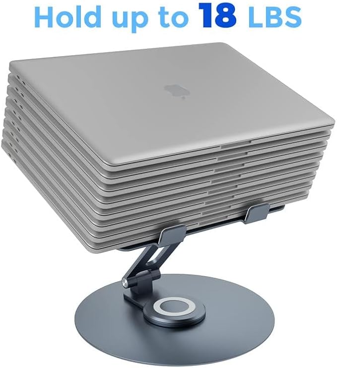 Swivel Laptop Stand for Desk, Adjustable Height Aluminum Computer Stand - Image 5