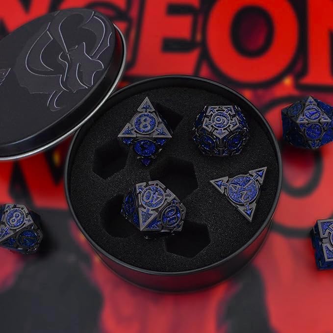 RULE DICE D&D Metal Dice Set, 7 die Metal DND Polyhedral Dice Sets - Image 3