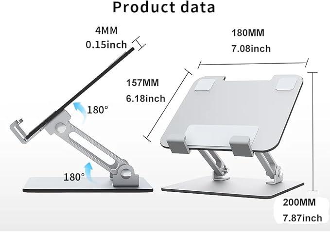 Foldable Aluminum Tablet & Phone Stand — Adjustable Height & Angle, Portable - Image 7