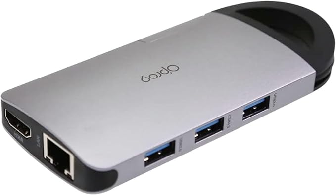 Opro9 8-in-1 USB-C Hub with 3 USB 3.0 Ports, Dual Monitor Laptop Docking Station by Opro9