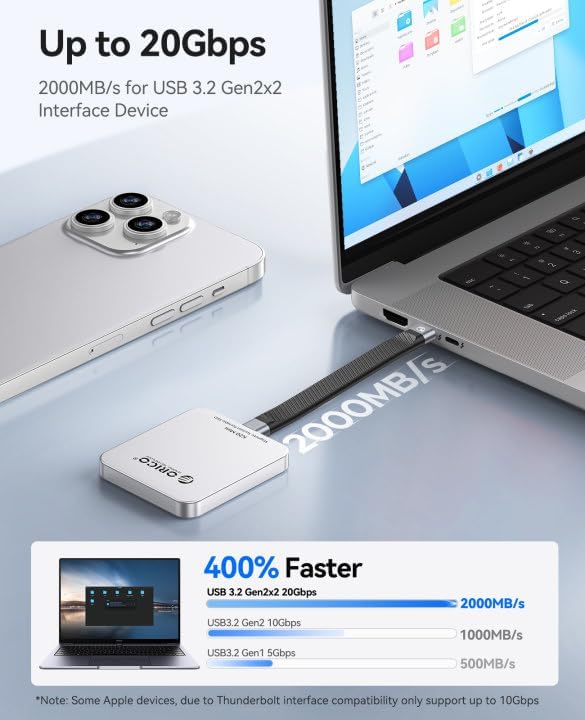 ORICO 2TB Magnetic External SSD, Aluminum Alloy, 4K 120Hz ProRes HDR Record and - Image 4