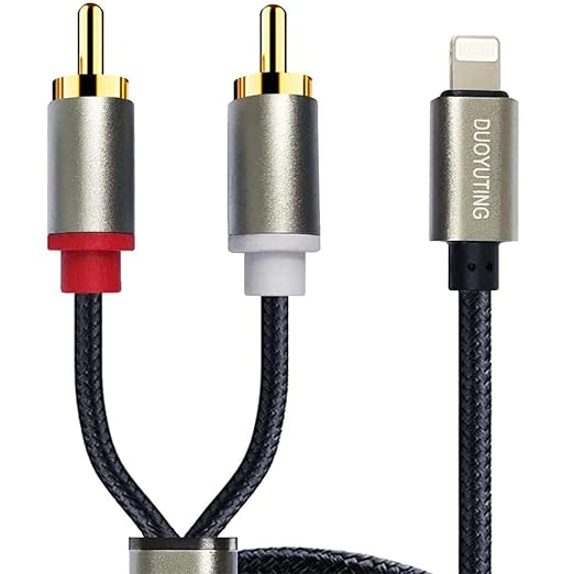 RCA Audio Cable, iOS Phone to 2 Male RCA Stereo Audio Y-Adapter by DUOYUTING
