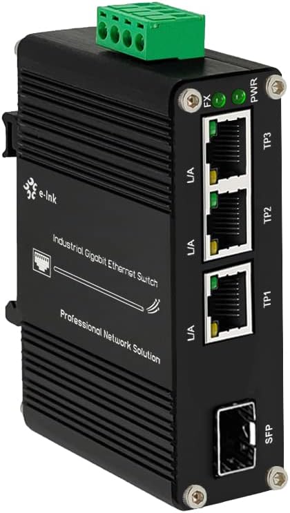 3 Port Hardened Industrial Gigabit Din Rail Switch, 10/100/1000Mbps Ethernet by Steloproad