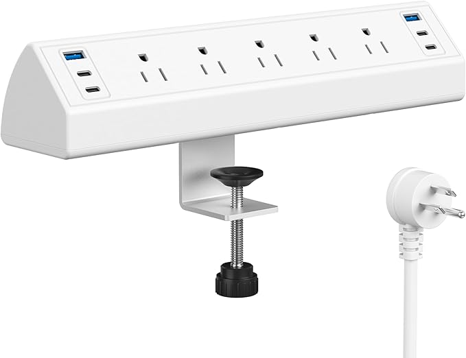 Desk Clamp Power Strip USB C, Under Desk Mount Power Station, 20W Fast Charging by Jgstkcity