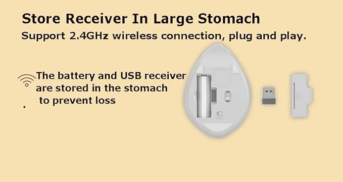 2.4GHz Wireless Mouse Cute Hamster Shape Less Noice Portable Mobile Optical - Image 7
