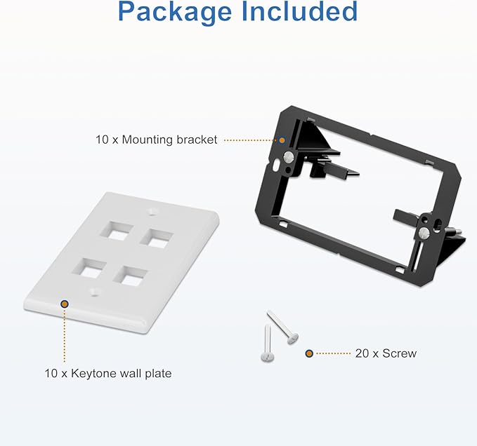 FGB 4-Port Keystone Wall Plate, - Image 5
