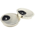 HAHIYO 2Pcs 2.4Inch/60mm Brushed Silver Zinc Alloy Desk Grommet Wire Grommet by HAHIYO