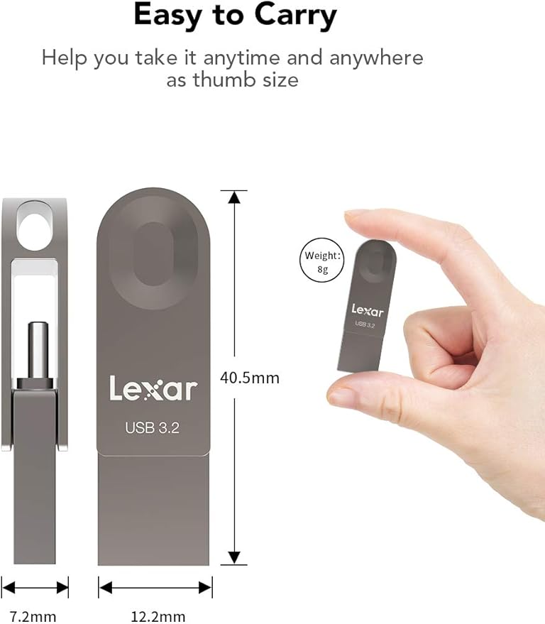 Lexar E32C 64GB Type-C USB Flash Drive, USB-A&USB-C 3.2 Gen 1 Dual Drive OTG - Image 8