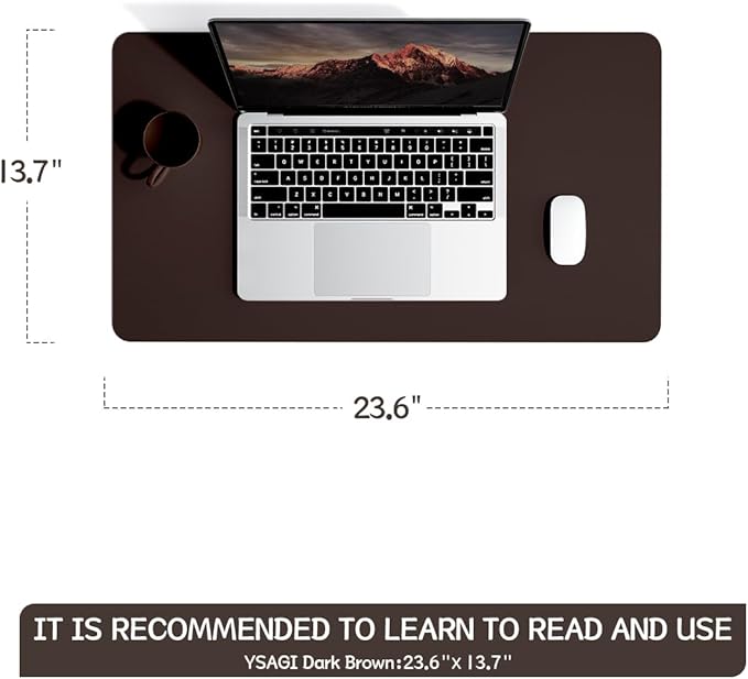 YSAGi Non-Slip Leather Desk Pad, Waterproof Laptop Computer Desk Keyboard Mat - Image 3