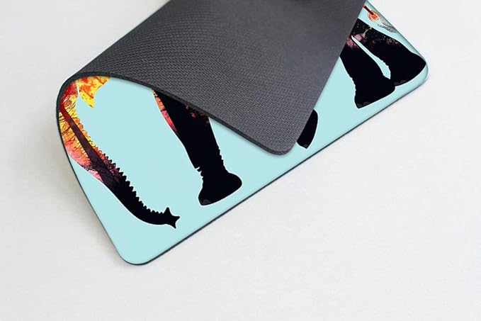 Square Mouse Pad Colorful Forest Elephant-1, Gaming Mouse Pads - Image 4