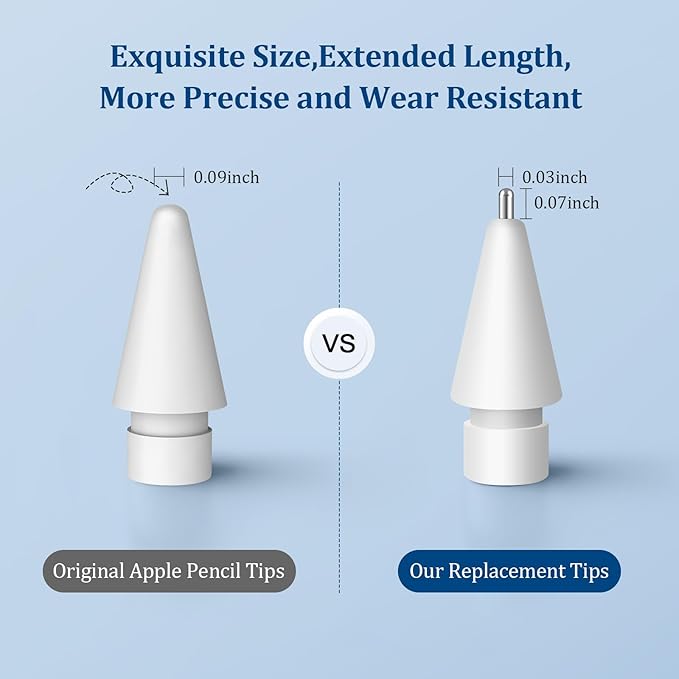 Replacement Tips for Apple Pencil 1st/2nd Gen, No Wear Out Upgraded Apple - Image 7
