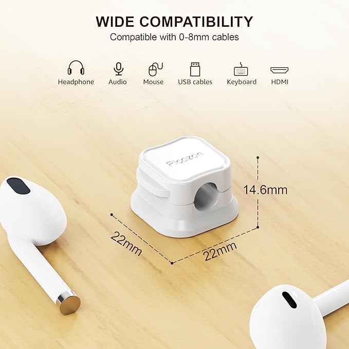 15 Pack Magnetic Cable Clip Organizer Cord Holder, Picozon Adhesive Cable - Image 6