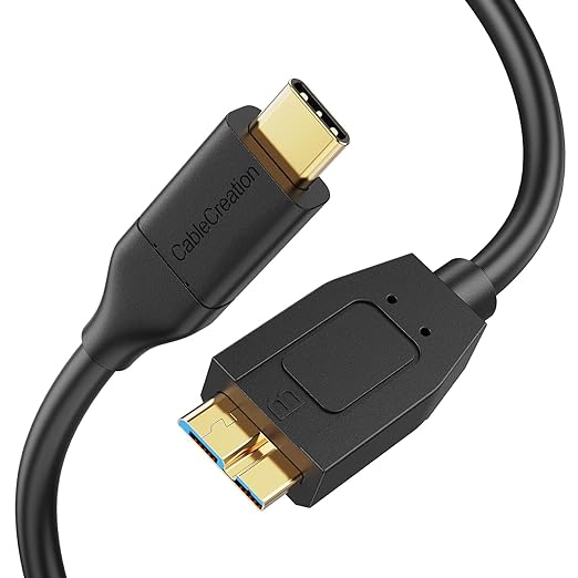 CableCreation 1FT*2 USB C to Micro B Cable, 10Gbps Speed External Hard Drive by CableCreation