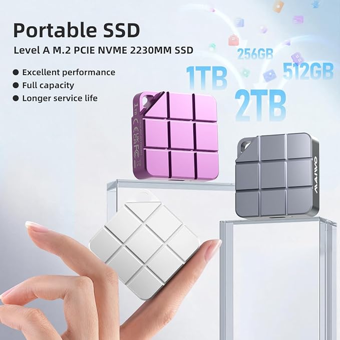 MAIWO 512GB Portable SSD External Solid State Drive Build-in M.2 2230 PCIe NVMe - Image 2