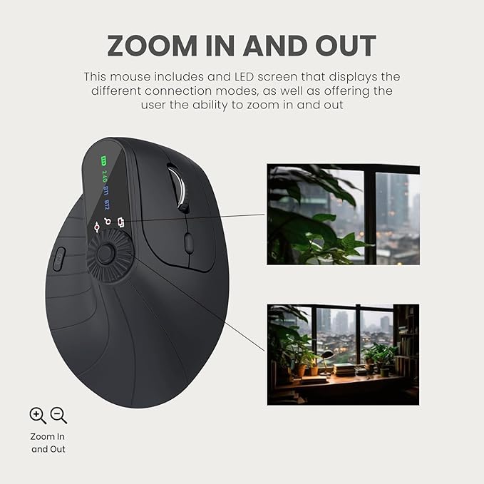 Vertical Ergonomic Mouse 2.4G Wireless BT Task Window Switching and Horizontal - Image 4
