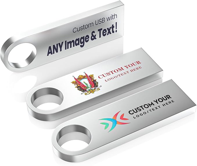 Customizable Flash Drives 2GB, Wooolken Personalized USB 2.0 Thumb Drives by WOOOLKEN
