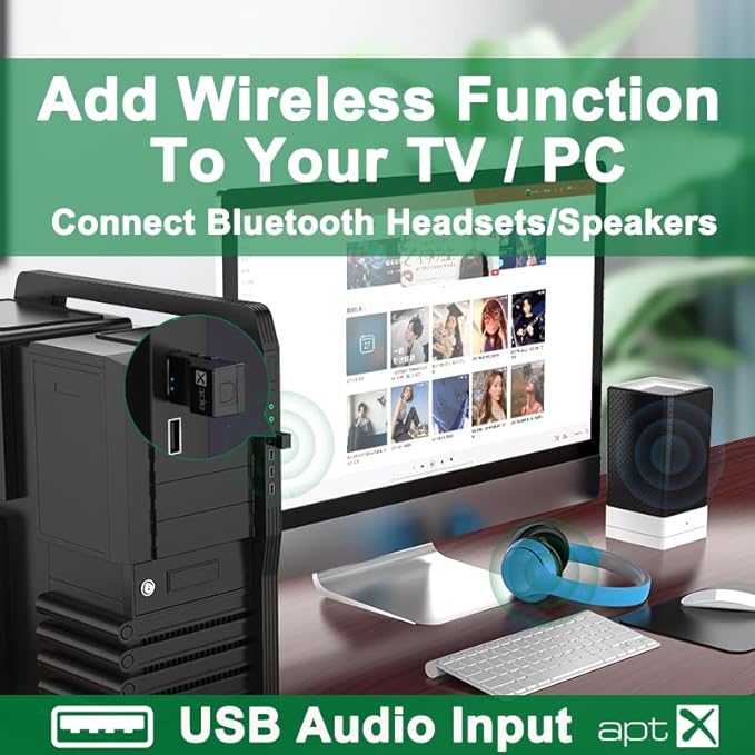 USB Optical Wireless Bluetooth Transmitter 2 in 1 Audio Transmitter Adapter Low - Image 3