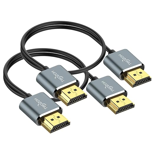 Twozoh Flexible & Slim Long HDMI Cable 25FT 2 Pack, Ultra Thin HDMI Cord by Twozoh