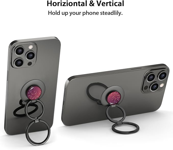 Phone Grip, Phone Ring Holder Finger Kickstand, Foldable & Adjustable Double - Image 3