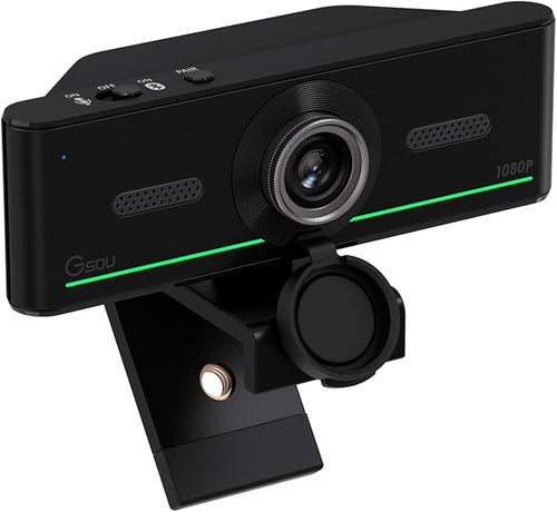 1080P Webcam with Mics, Auto Light Correction, USB Plug&Play, Privacy Cover by Gsou