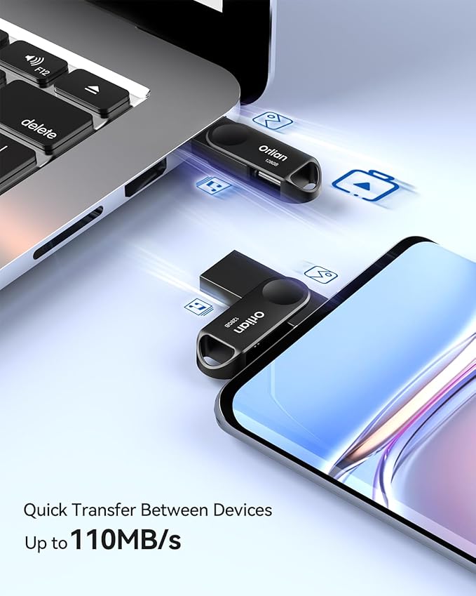 128GB 2-Pack USB C Flash Drive, Dual Drive USB 3.0 and Type C Thumb Drive Up to - Image 3