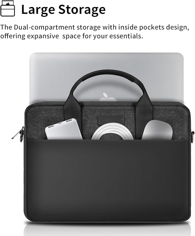 WIWU 14 Inch Laptop Bag for Men Women, Water-Resistant Laptop Case - Image 2