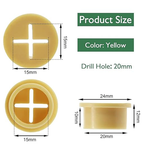 10Pcs Desk Grommet, 3/4" Yellow Silicone Cord Hole Cover, Flexible Rubber Wire - Image 2