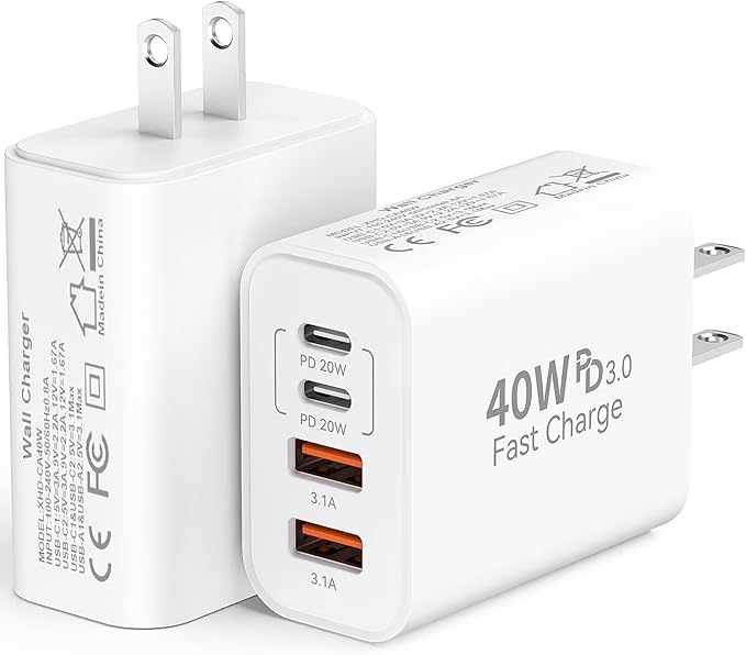 40W USB C Charger Block for iPhone 17/17 Pro/17 Pro Max/Air/16/16 Pro/16 Pro by Auorld