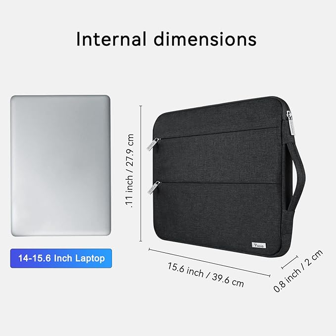 Voova Laptop Sleeve Carrying Case 15.6 16 Inch, Slim Computer Cover Bag - Image 2