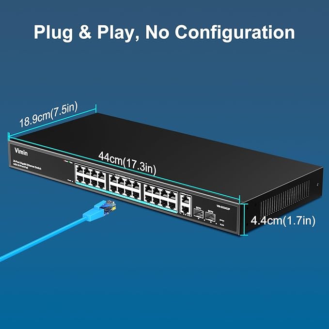 VIMIN 24 Port Gigabit PoE Switch - Image 5