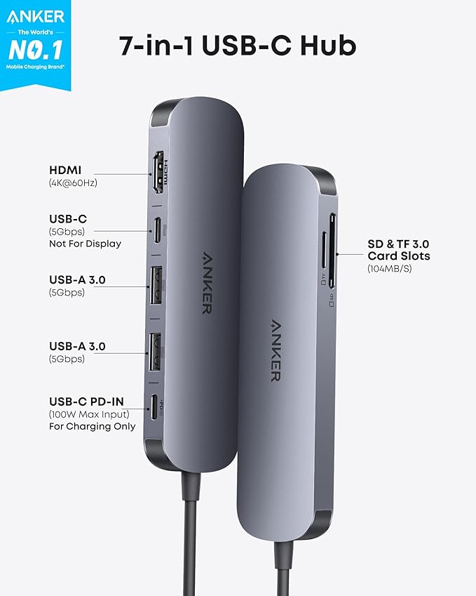 Anker USB C Hub, 7-in-1 Multi-Port USB Adapter - Image 2