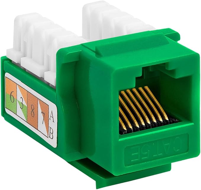 Cmple - 10 Pack Cat5e Keystone Jack Insert Punch Down RJ45 Connectors RJ45 - Image 2