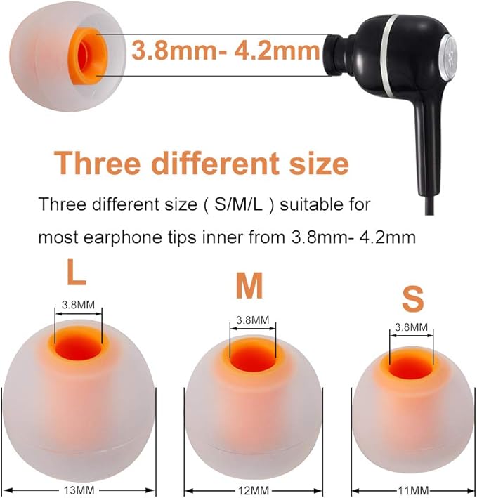 Earbud Tips Soft Silicone Earbuds Replacement Tips Fit - Image 3