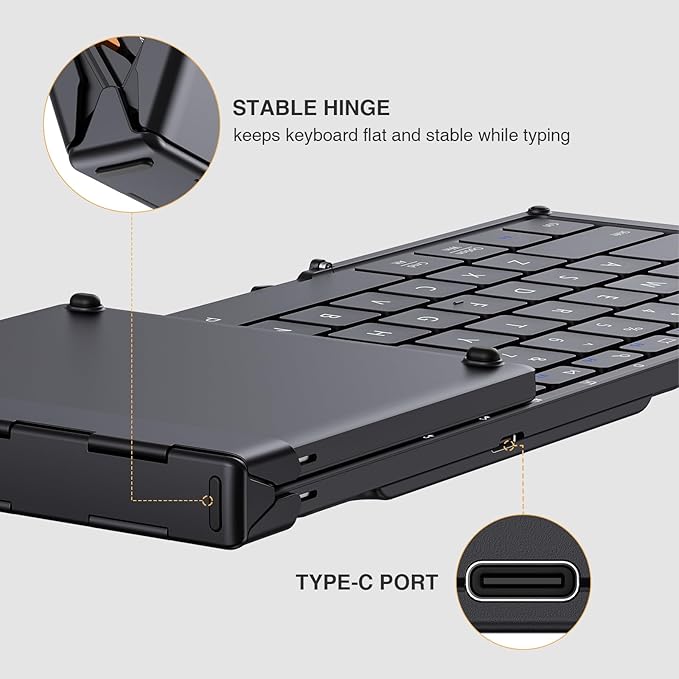 ProtoArc Foldable Bluetooth Keyboard, XK01 Folding Wireless Portable Keyboard - Image 7