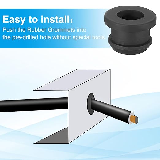 PATIKIL 11.5mm / 7/16 Inch Drill Hole, 5/16 Inch ID Rubber Grommets - Image 4