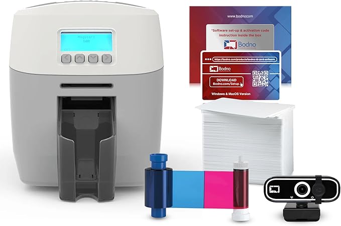 Bodno Magicard 600 Dual Sided ID Card Printer & Complete Supplies Package ID by Bodno