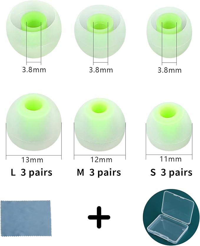 Earbud Tips Soft Anti Slip Washable Reusable Silicone Fit Most In-Ear Earbuds - Image 2