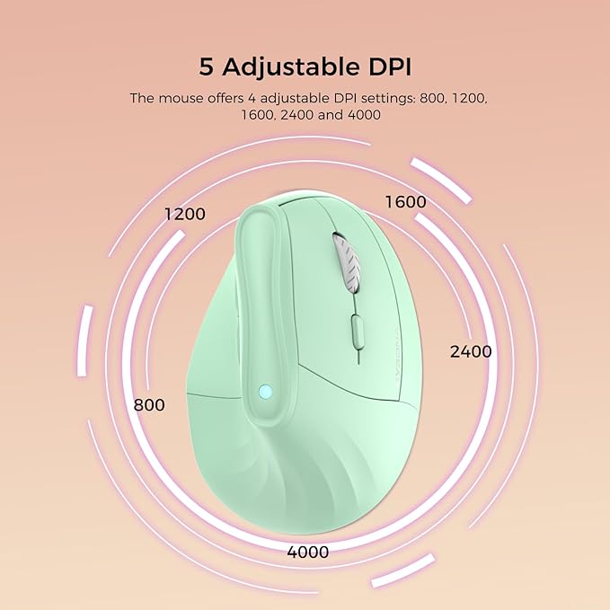 57° Ergonomic Wireless Tower Mouse, Vertical Quiet Ergo Mouse, 5 Buttons - Image 3