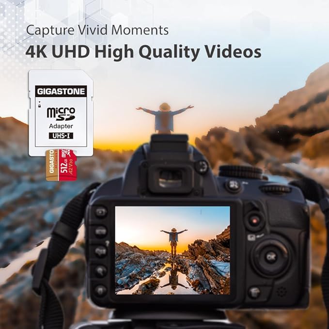 GIGASTONE 512GB Micro SD Card 4-Pack, 4K Camera Pro, A2 V30 Compatible - Image 4