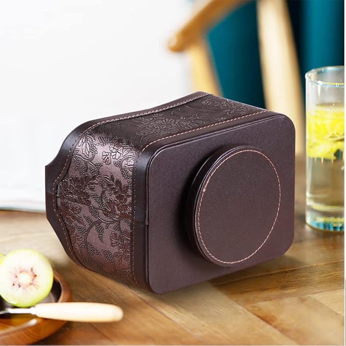 Fanousy 360° Rotating Remote Control Holder, PU Leather TV Remote Caddy - Image 4