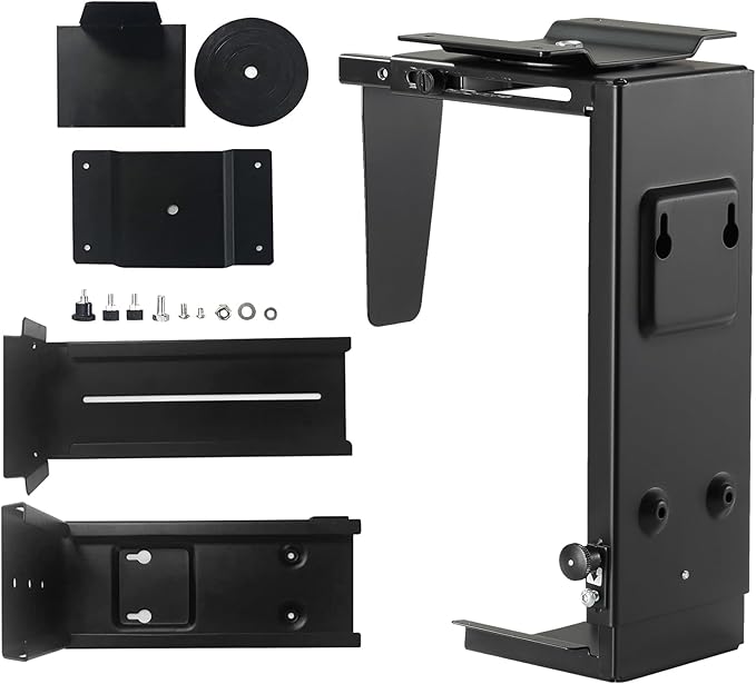 Suptek Adjustable Under Desk and Wall PC Mount, 3.74 to 8.26 inch Wide Computer - Image 7
